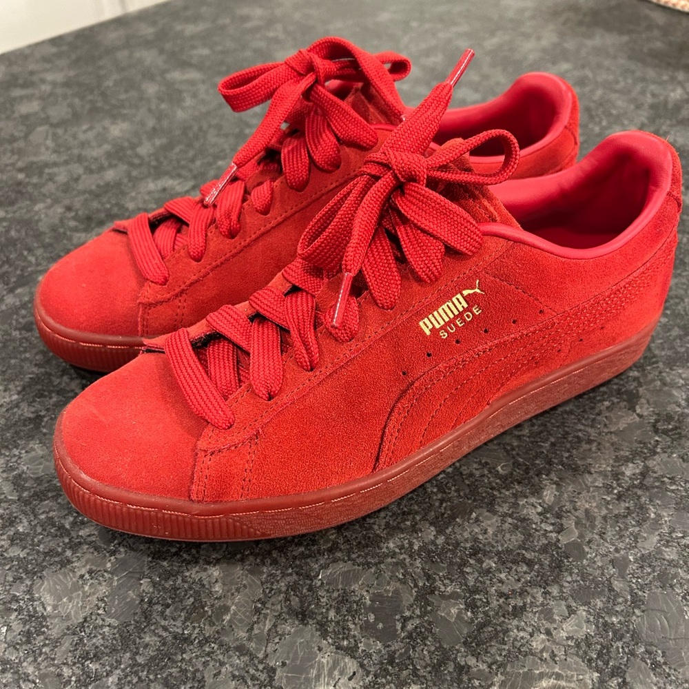 Puma Red Suede Women’s Classic Sneakers